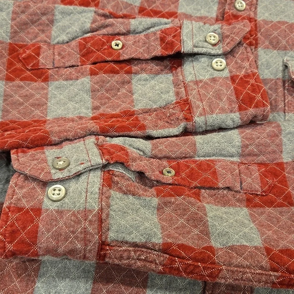 BANANA REPUBLIC PLAID SHIRT/JACKET SHACKET QUILTED BUTTON UP SLIM FIT. SIZE MED.